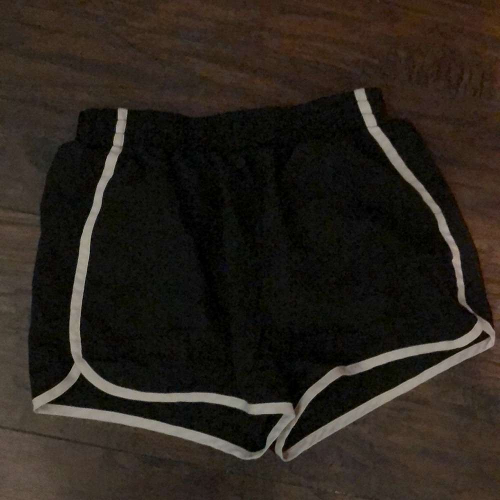 Black and white champion athletic shorts